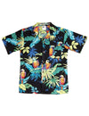 Boys Hawaiian Shirt Parrots Paradise Black