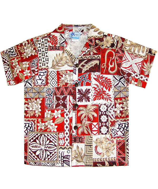 Boy Shirt Tapa Honu Red