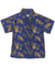 Boys Hawaiian Shirt Button-Up Fiesta Pineapples Navy Mae Young Designs