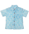Boys Hawaiian Shirt Button-Up Pineapples Dude Blue Mae Young Designs