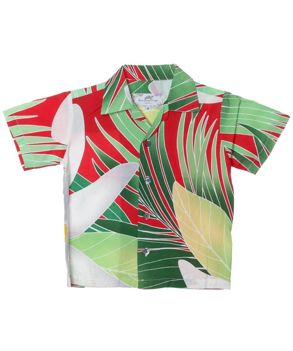 Boys Hawaiian Shirt Island Day Red Mae Young Designs
