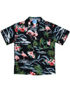 Boys Shirt Tropical Flamingo Black