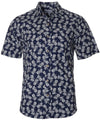 Button Up Royal Pineapples Hawaiian Shirt Navy