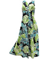 Cabana Palms Maxi Long Cocktail Hawaiian Dress Black XL