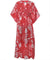 Caftan Kimono Dress Monstera Coral One size