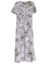 Caftan Hawaiian Dress Outrigger Tribal Beige One size