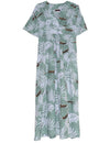 Caftan Hawaiian Dress Outrigger Tribal Sage One size