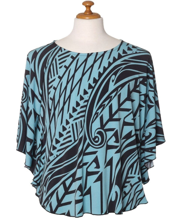 Caftan Poncho Tunic Blouse Tribal ilima Green