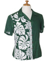 Women's Camp Hawaiian Shirt Prince Kuhio Green Green