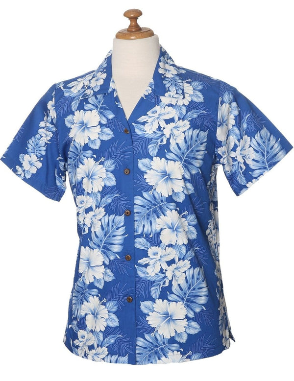 Camp Hawaiian Shirt for Women Haku Laape Royal KY