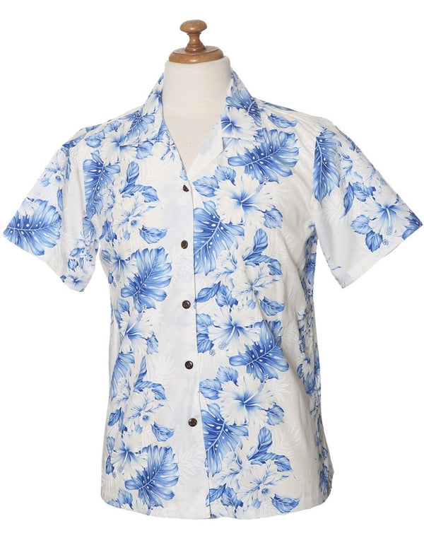Camp Hawaiian Shirt for Women Haku Laape White KY