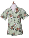 Camp Hawaiian Shirt for Women Sunny Pineapples Green KY