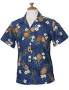 Camp Hawaiian Shirt for Women Sunny Pineapples Navy KY