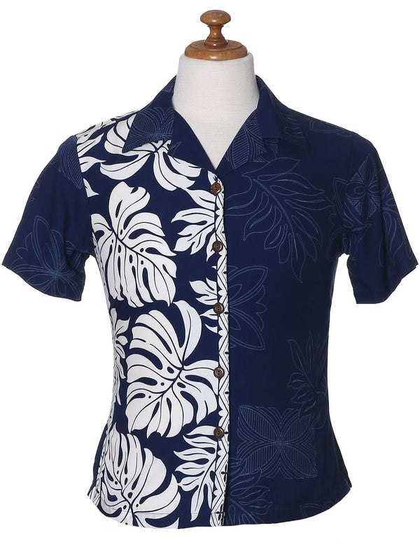 Women's Camp Shirt Prince Kuhio Navy