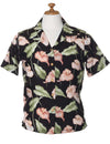 Anthurium Garden Camp Rayon Blouse Black