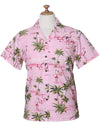 Camp Women's Hawaiian Shirt Flamingo Ohana Pink KY