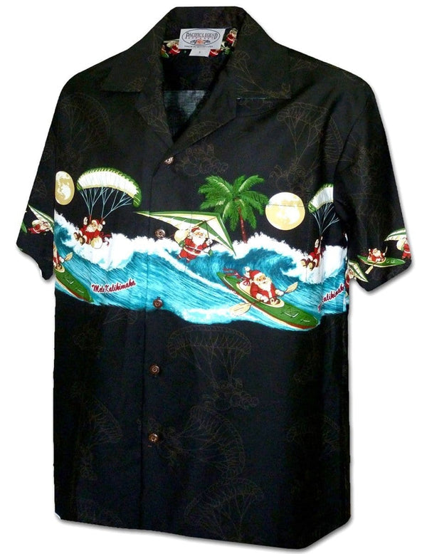 Christmas Aloha Black Shirt The Adventure Santa Black