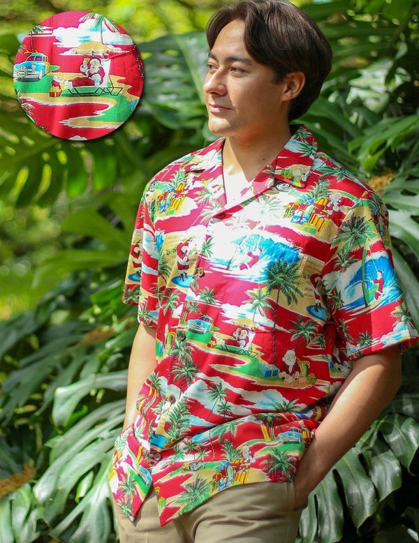 Christmas Shirt Santa Hawaii Red M