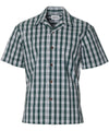 Classic Hawaiian Paniolo Palaka Plaid Shirt for Men in Green Forest Green