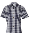 Classic Hawaiian Paniolo Palaka Plaid Shirt for Men in Navy Navy
