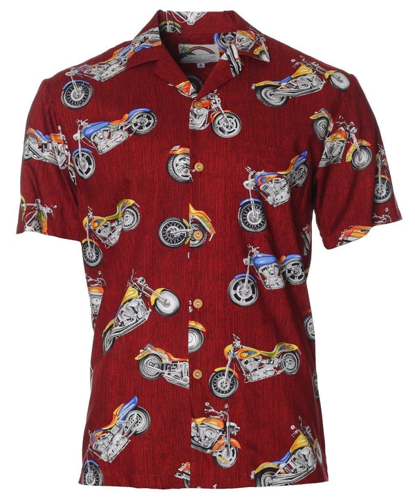 Classic Motorcycles Hawaiian Shirt Red