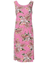 Classic Orchids Hawaiian Dress Sleeveless Bias Knee Length Pink KY