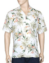 Classic Orchids Rayon Aloha Shirt White KY