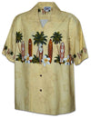 Classic Surfing Boards Men Aloha Shirt Beige