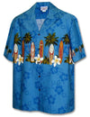 Classic Surfing Boards Men Aloha Shirt Blue