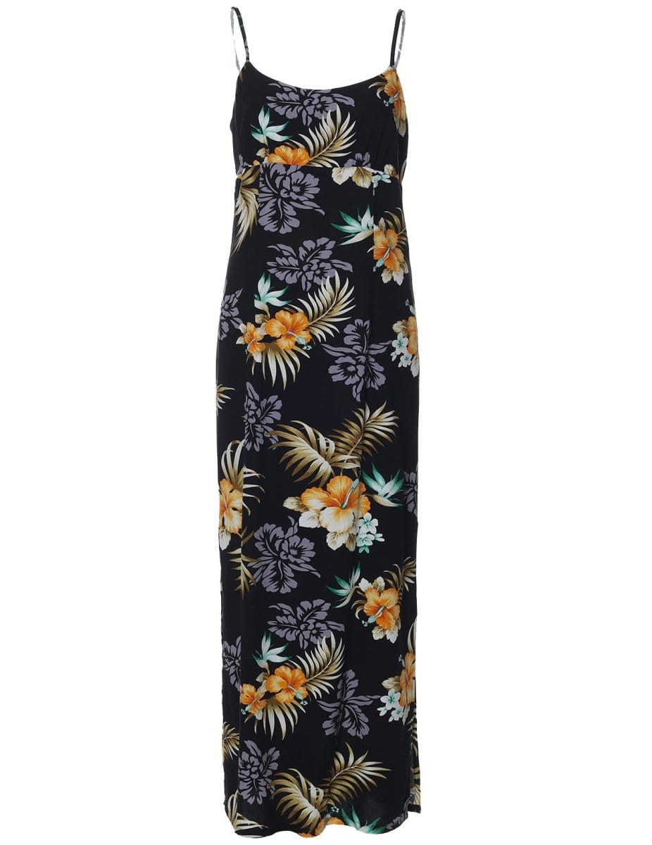 Cocktail Dress Maxi Fern Hibiscus Black / Xs / Two Palms Cocktail Dress Maxi Fern Hibiscus Black / Xs / Two Palms