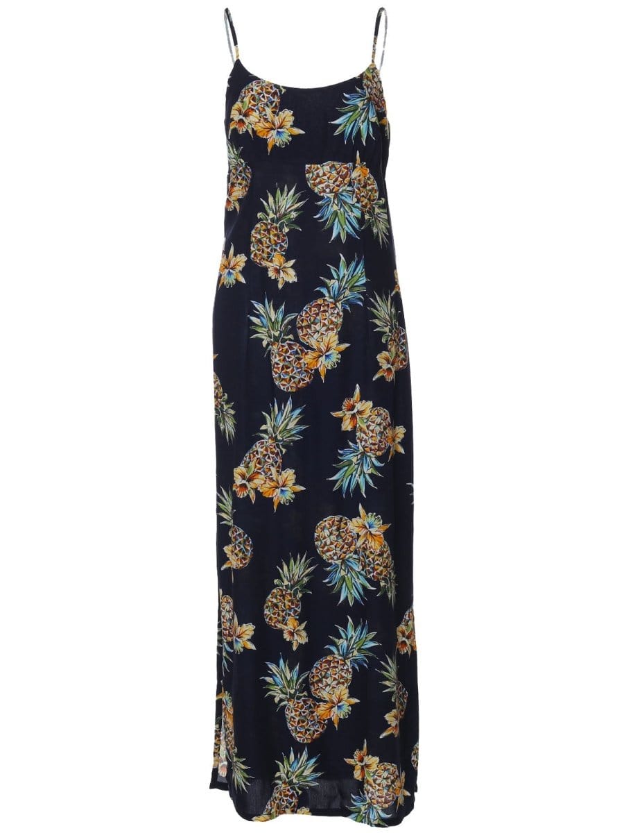 Cocktail Dress Maxi Golden Pineapples Navy / M / Two Palms Cocktail Dress Maxi Golden Pineapples Navy / M / Two Palms