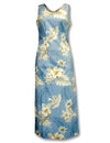 Cocktail Maxi Hawaiian Dress Lanai Light Blue Pacific Legends