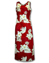 Cocktail Maxi Hawaiian Dress Lanai Red Pacific Legends