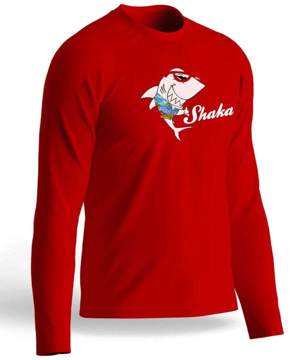 Cool Shark Long Sleeves Tee T-Shirt Red
