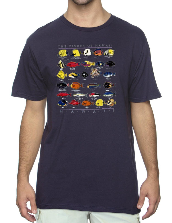 Fishes of Hawaii Island T-Shirt Navy
