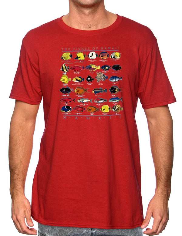 Fishes of Hawaii Island T-Shirt Red