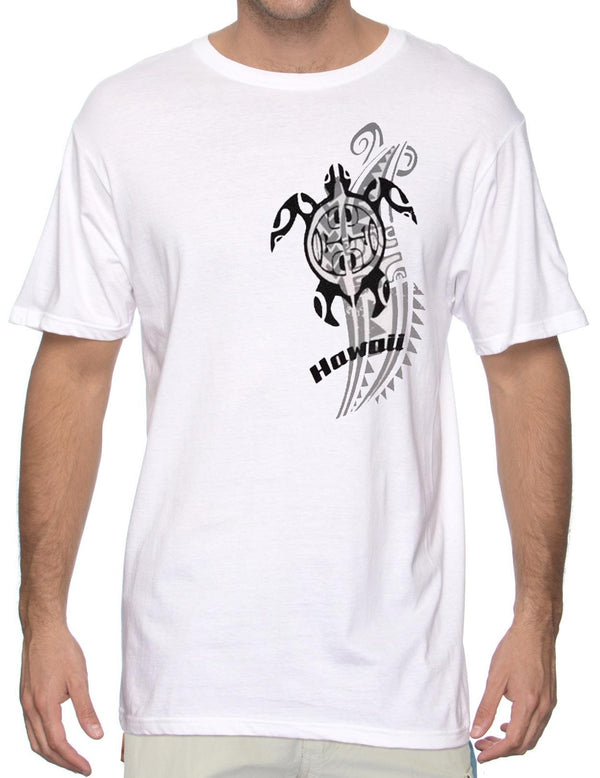 Tribal Honu Hawaii Design T-Shirt White RJC
