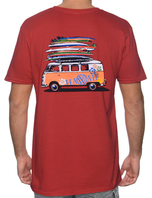 Surfer VW Bus T-Shirt Red RJC