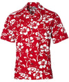 Classic Hibiscus Pareo Aloha Shirt Red