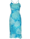 Criss Cross Back Cocktail Aloha Dress Island Reef Turquoise Hilo Hattie