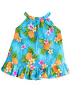 Cute Pineapples Baby Girl Halter 2PC Set Turquoise