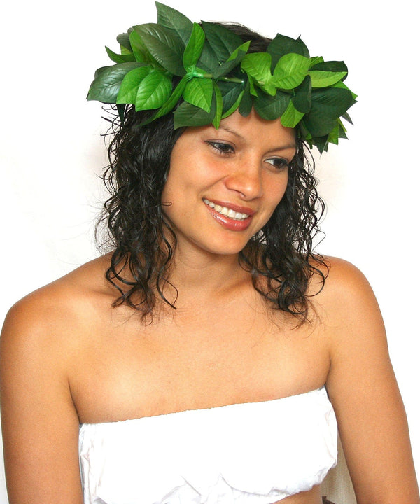 Deluxe Maile Green Silk Headband Haku