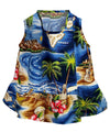 Dog Hawaiian Dress Hawaii Polynesian Navy