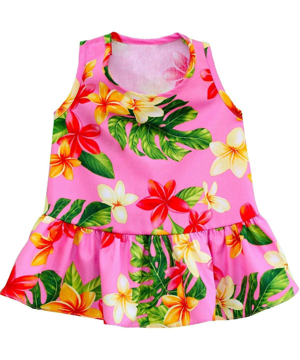 Dog Hawaiian Sundress Fashion Plumeria Pink