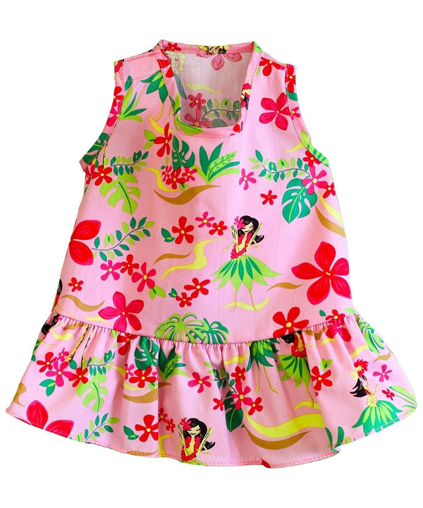 Dog Hawaiian Sundress Little Hula Girl Pink