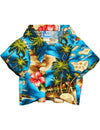 Dogs Aloha Shirt Hawaii Polynesian Turquoise