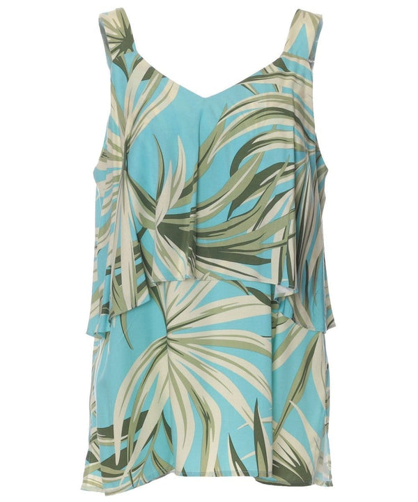 Double Layer Blouse Tank Top Howea Turquoise
