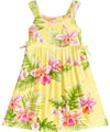 Dream Orchids Girls Dress with Side Ties Yellow