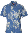 Dress Aloha Shirt Pineapples and Ukuleles Blue RJC