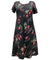 Short Hawaiian Dress with Cap Sleeves Flamingo Black